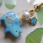 ◇320　ラムネ色🐷こぶたとぱーるのストラップ❀