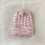 【price down】コットンのニット帽 ペールピンク カモフラージュ