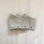 綿麻素材＊選べるマーガレット刺繍マスク【大人用】