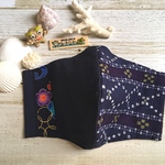 【SALE】琉球柄　立体マスク　ミンサー×紅型　ネイビー