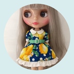 ドットレモンワンピース♡Blue