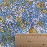 ダブルガーゼ 50X110 フラワー シック ブルー