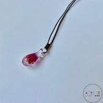 ガラス しゅわしゅわ泡のネックレス 赤