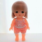 メルちゃんサイズ　肌着セット　キャミソール　パンツ　ピンク　小さなイチゴ柄　服