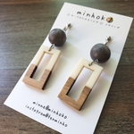 ウッド*gray ピアス/イヤリング