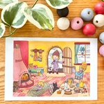 ①『ふうちゃんのスケート』オリジナルイラスト ポストカード 3枚