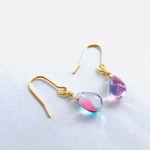 しずくのピアス  MIX アクアピンク