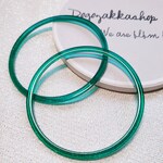 【15】4こ☆特大サイズ　6.4cmクリアリングパーツ　グリーン