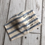 [即日発送]肌触りがやさしいニット素材の立体マスク ワイヤー入り ボーダーブルーNEW YORK