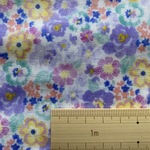 ダブルガーゼ 50X100 フラワー パープル