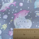 コットン 50X110 イルカと海の仲間たち