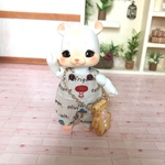 おさんぽロンパース ベージュキノコ④