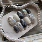 再販①♡ネイルチップNo.41  ニュアンスネイル　シェルネイル　春ネイル