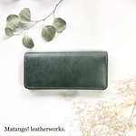 ◆クラシック◆本革　ロロマレザー　長財布　グリーン　キャメル　上品　バイカラー　経年変化  ユニセックス　定番　レディース　財布　ご褒美　シック　シンプル　機能美　贈り物　プレゼント　送料無料