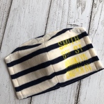 [即日発送]肌触りがやさしいニット素材の立体マスク ワイヤー入り ボーダーネイビーSMITH