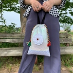 White fairy巾着bag