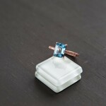 ブルートパーズ　レクタングル　ＣＺラインリング　SILVER925　PG