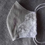 花柄リネンにレースの立体マスク