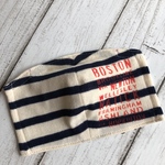 [即日発送]肌触りがやさしいニット素材の立体マスク ワイヤー入り ボーダーネイビーBOSTON