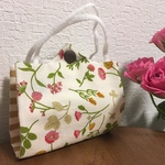 花柄×ストライプのマスクケース★送料無料★