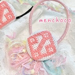 ゆめかわ・ふわふわこぎん刺しヘアゴム