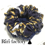 【100円引き💕】ネイビー⛓アバンギャルド🌟さらにもこもこ✨ふわもこシフォンシュシュ❤(×ネイビー)