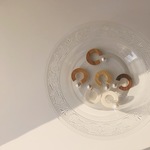 2way pearl&wood hoop earring