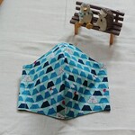 立体型大人マスク♡富士山の間にウサギと白くま柄