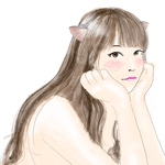 似顔絵イラストねこみみ付き　SNSアイコン
