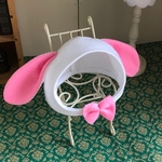 メルちゃんソランちゃん＊うさ耳帽子ホワイト(たれみみ)