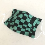 ステッチ入り子ども用プリーツマスク　市松模様