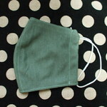 カットソー生地 ピスタチオグリーン  大人用立体マスク／ノーズワイヤー無し／丸ゴム使用