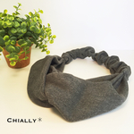 【SALE】ダークグレーのクロスヘアバンド