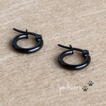 フープピアス♡(ブラック)チタンコーティング