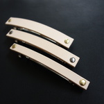 レザーのシンプルバレッタ　３個セット