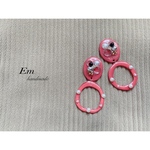 レッドブラウンフープピアス