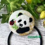 パンダ刺繍てんとう虫のヘアゴム🐞
