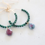 14KGF Ruby in Zoisite malachite pierce[kgf3311]