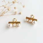 gold jewelry swarovski crystal pearlピアス／イヤリング
