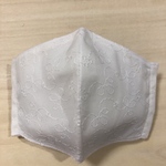 夏用薄手　花刺繍レース　白　大人用　布マスク