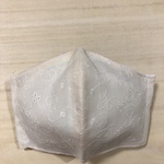 夏用薄手　花柄レース(ベージュ)    大人用布マスク