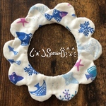 ペット用もくもくスタイ♡キラキラアクアリウム柄(ホワイト)♡リボン・鈴オプション