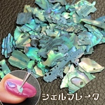 ネイル　シェルフレーク　エメラルド　貝殻　クラッシュ