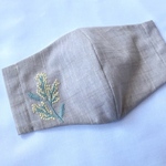 裏が花柄♪ ミモザの刺繍 立体 マスク 夏用  女性用  おしゃれ