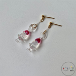 ガラス いちごかき氷のピアス