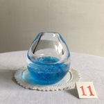 スカイブルー　卵型花びん　泡入り　11