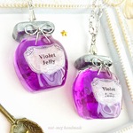 すみれジェリーのネックレス(Violet jelly jam necklace/スイーツデコ/フェイクスイーツ/お菓子/食品サンプル/フェイクフード)