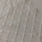 白の刺繍生地  格子柄