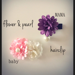 再販\ママとおそろい/ヴィンテージフラワーのヘアクリップセット