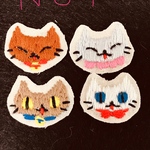 刺繍ワッペン　ペロリねこ　2種類